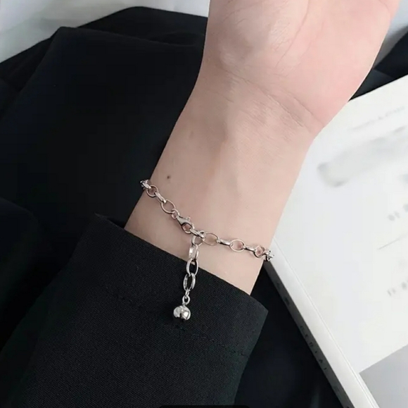 chain link bracelet, sterling silver, - Picture 2 of 4